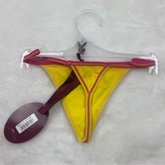 NWT Vintage Playboy 'Super Heroes!' Bright Neon Thong - Picture 4 of 5